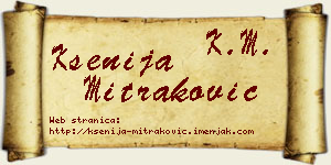 Ksenija Mitraković vizit kartica